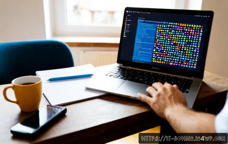 Home 16 블록체인 개발을 위한 코드 작성 팁 - Photorealistic Italian blockchain developer working at a clean home office desk in Milan, focused on...